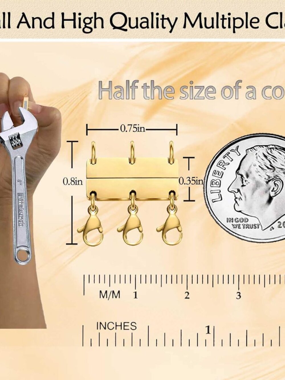 Necklace Layering Clasp Separator, Strong Magnetic - Picture 3 of 6